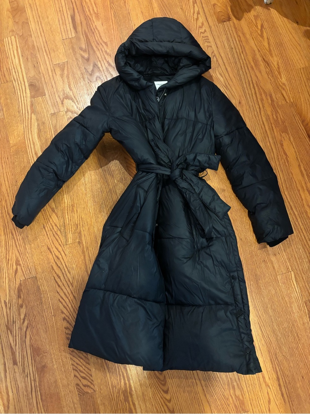 Abercrombie and fitch black longline puffer coat